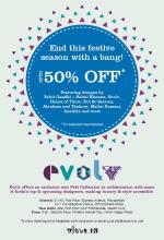 <strong>Evolv</strong> celebrates the festive season by giving you further discounts on your favourite designer pieces! Upto 50%* off featuring designs by Rohit Gandhi + Rahul Khanna, Evolv, House Of Three, Not so Serious, Abraham and Thakore, Malini Ramani, Anaikka and more.