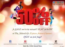 One Day Sale, Flat 50% off, The Nature's Co, Express Avenue, Chennai, 3 August 2013