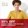 Marks & Spencer Irresistible Offer on Women's Dresses, Formal Bottoms, Footwear & Formal Tops - 30% off